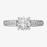 Infinity Star Lab Grown Diamonds Womens 1 3/4 CT. White Diamond 14K Gold Captain America Side Stone Engagement Ring