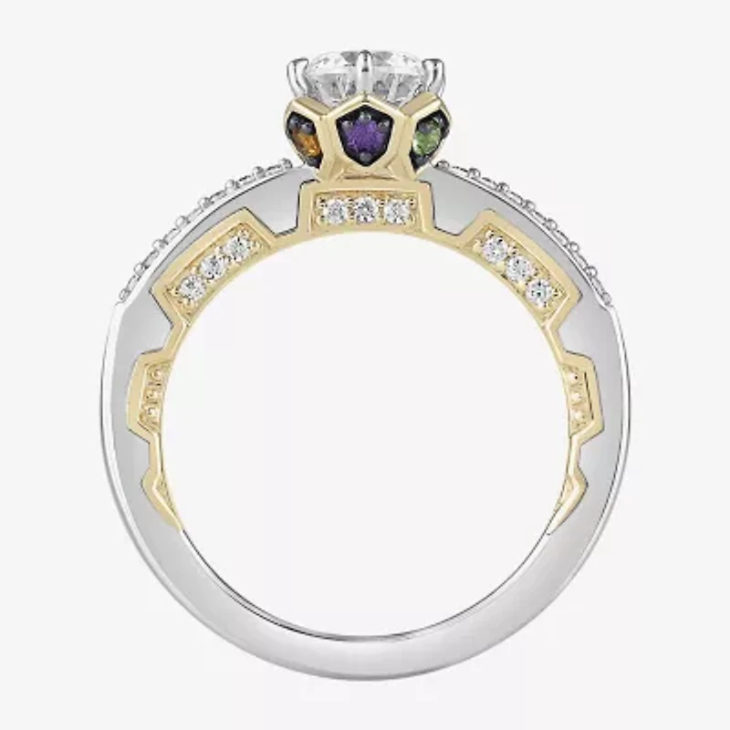 Infinity Star Lab Grown Diamonds Womens 1 1/5 CT. White Diamond 14K Two Tone Gold Side Stone Engagement Ring