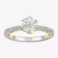 Infinity Star Lab Grown Diamonds Womens 1 1/5 CT. White Diamond 14K Two Tone Gold Side Stone Engagement Ring