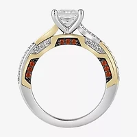Infinity Star Lab Grown Diamonds Womens 1 / CT. White Diamond 14K Two Tone Gold Iron Man Side Stone Engagement Ring