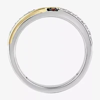 Infinity Star Lab Grown Diamonds Womens 1/6 CT. T.W. Genuine Red Garnet 14K Two Tone Gold Avengers Iron Man Band