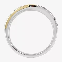 Infinity Star Lab Grown Diamonds Mens 1/5 CT. Genuine Red Garnet 14K Two Tone Gold Avengers Iron Man Band