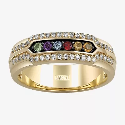 Infinity Star Lab Grown Diamonds "Infinity Gauntlet" Mens 1/3 CT. T.W. Genuine Multi Color 14K Gold Thanos Band
