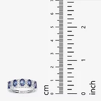 Womens Genuine Purple Tanzanite Sterling Silver Oval Cocktail Ring