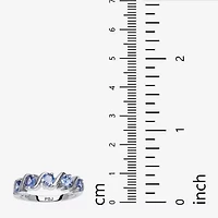 Womens Genuine Purple Tanzanite Sterling Silver Round Cocktail Ring