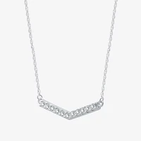 Yes, Please! Womens Diamond Sterling Silver 18 Inch Chevron Necklace