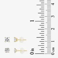 Womens Cubic Zirconia 10K Gold 2 Pair Earring Set
