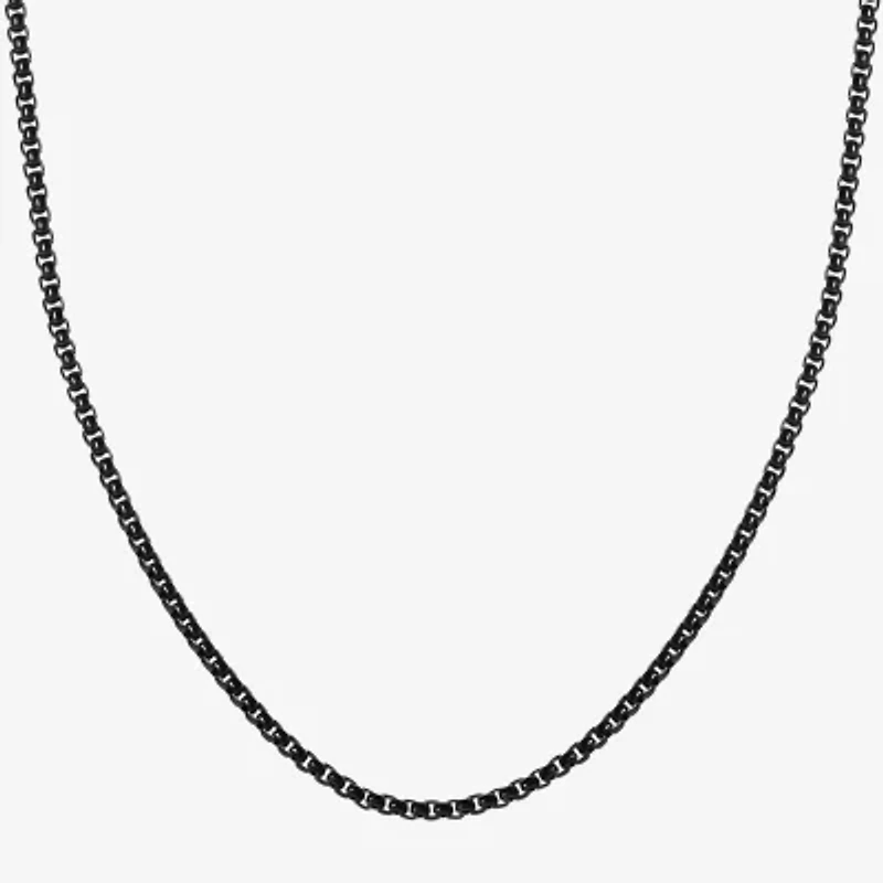 Mens Stainless Steel 24 Inch Box Chain Necklace