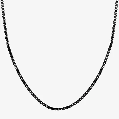 Mens Stainless Steel 24 Inch Box Chain Necklace