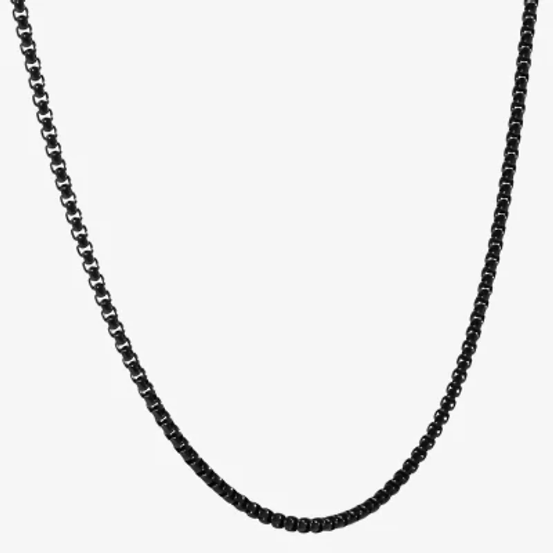 Mens Stainless Steel 24 Inch Box Chain Necklace