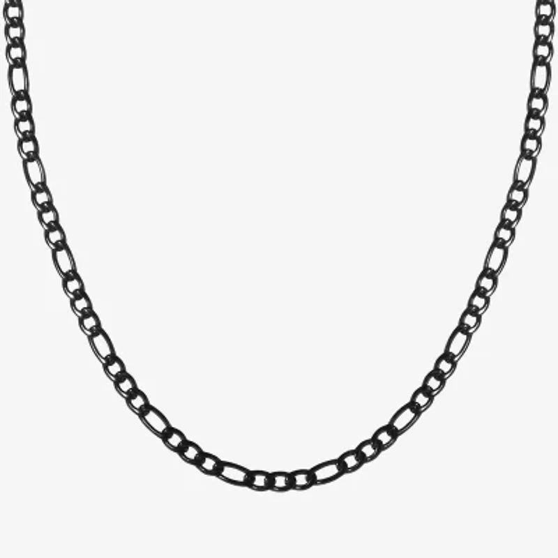 Mens Stainless Steel 22 Inch Figaro Chain Necklace