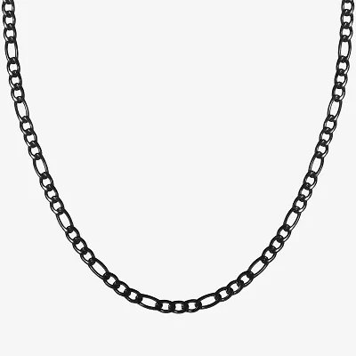 Mens Stainless Steel 22 Inch Figaro Chain Necklace