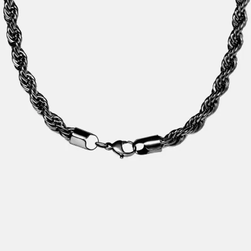 Mens Stainless Steel 24 Inch Rope Chain Necklace