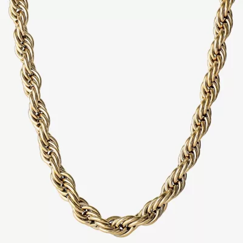 Mens Stainless Steel 24 Inch Rope Chain Necklace