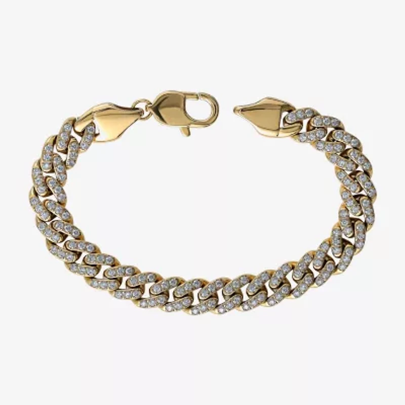 Mens Stainless Steel 8 1/2 Inch Curb Chain Bracelet