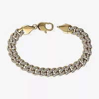 Mens Stainless Steel 8 1/2 Inch Curb Chain Bracelet