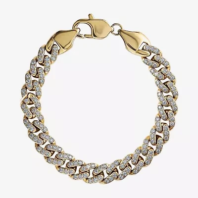 Mens Stainless Steel 8 1/2 Inch Curb Chain Bracelet