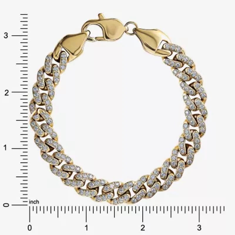 Mens Stainless Steel 8 1/2 Inch Curb Chain Bracelet