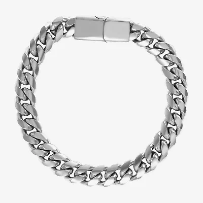 Mens Stainless Steel 9 Inch Curb Chain Bracelet