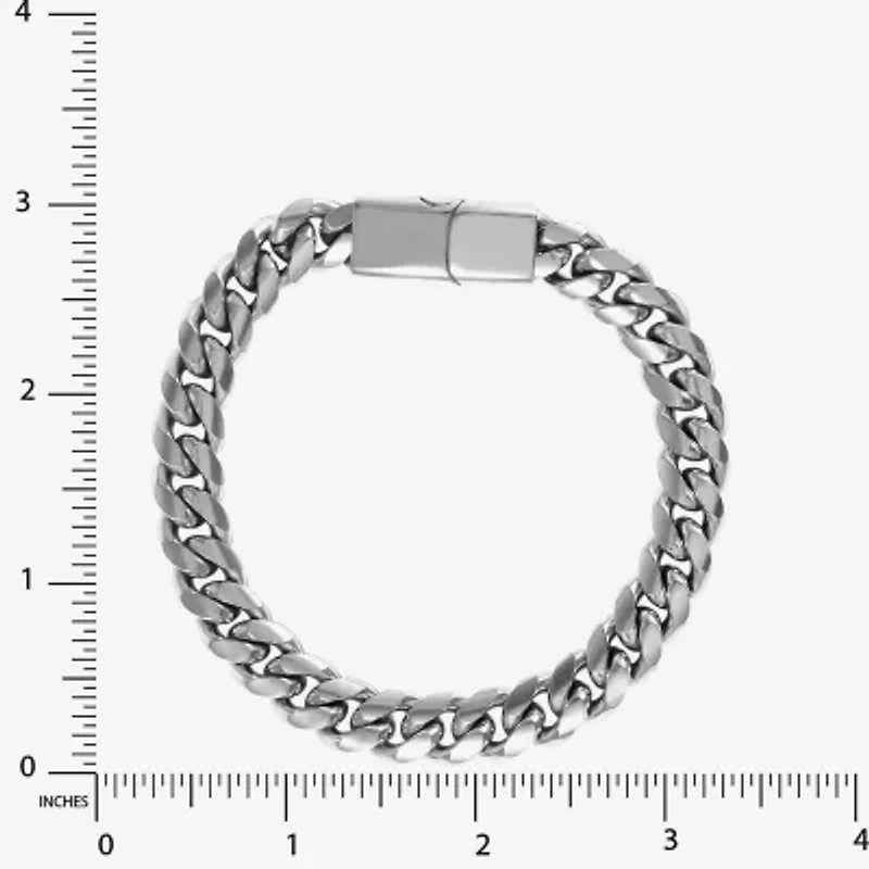Mens Stainless Steel 9 Inch Curb Chain Bracelet