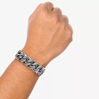 Mens Stainless Steel 9 Inch Curb Chain Bracelet