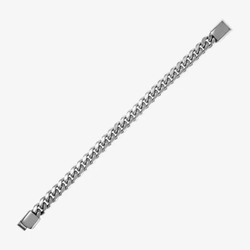 Mens Stainless Steel 9 Inch Curb Chain Bracelet