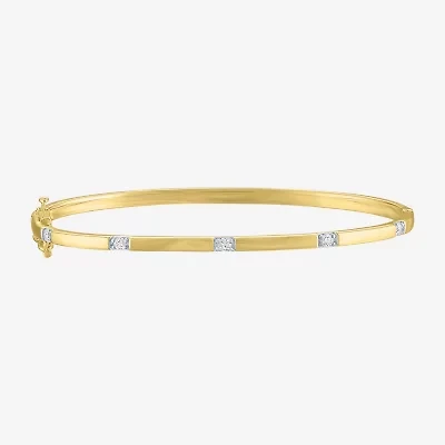 Diamond Addiction (G-H / I1-I2) Womens 1/4 CT. T.W. Lab Grown White Diamond 14K Gold Over Silver Sterling Silver Bangle Bracelet