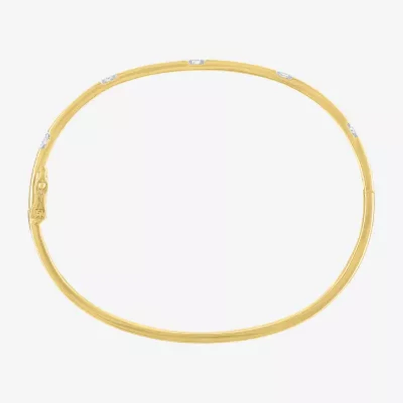Diamond Addiction (G-H / I1-I2) Womens 1/4 CT. T.W. Lab Grown White Diamond 14K Gold Over Silver Sterling Silver Bangle Bracelet