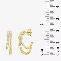 Diamond Addiction (G-H / I1-I2) Womens 1/4 CT. T.W. Lab Grown White Diamond 14K Gold Over Silver 20mm Hoop Earrings