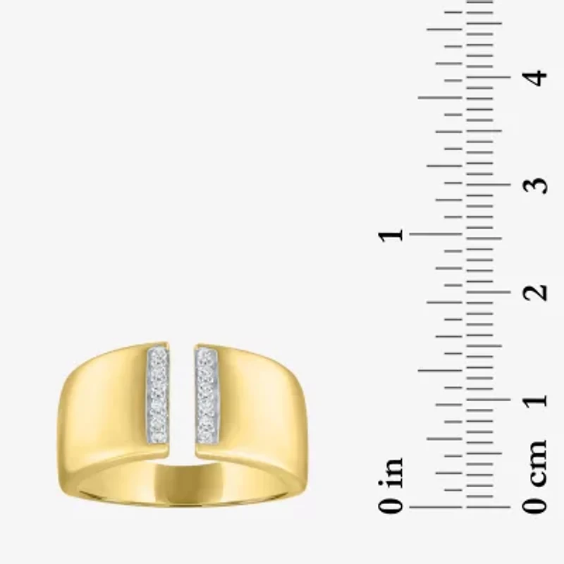 Diamond Addiction (G-H / I1-I2) Womens 1/10 CT. T.W. Lab Grown White 14K Gold Over Silver Cocktail Ring