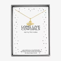 Diamond Accent Cowboy Hat (G-H / I1-I2) Womens Diamond Accent Lab Grown White Diamond 14K Gold Over Silver 16 Inch Pendant Necklace