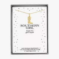 Diamond Accent Cowboy Boot (G-H / I1-I2) Womens Diamond Accent Lab Grown White Diamond 14K Gold Over Silver 16 Inch Pendant Necklace