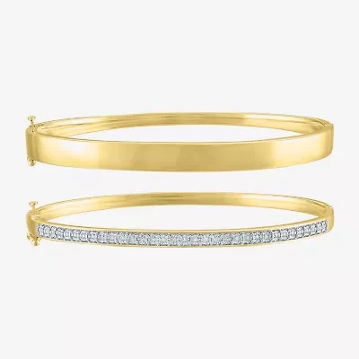 Diamond Addiction (G-H / I1-I2) Womens 2-pc. 1/10 CT. T.W. White Diamond 14K Gold Over Silver Sterling Silver Bracelet Set