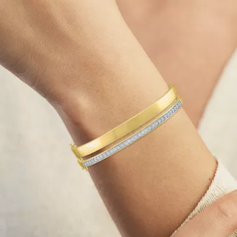 Diamond Addiction (G-H / I1-I2) Womens 2-pc. 1/10 CT. T.W. White Diamond 14K Gold Over Silver Sterling Silver Bracelet Set