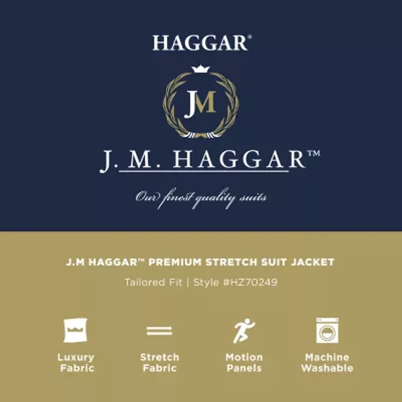 Haggar JMH Tailored Prominent Twill Mens Stretch Fabric Modern Fit Suit Jacket