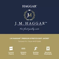 Haggar JMH Tailored Prominent Twill Mens Stretch Fabric Modern Fit Suit Jacket