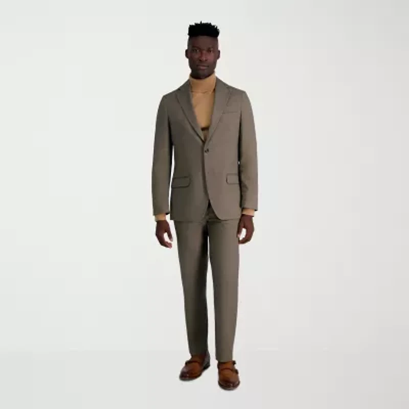 Haggar JMH Tailored Prominent Twill Mens Stretch Fabric Modern Fit Flat Front Suit Pant