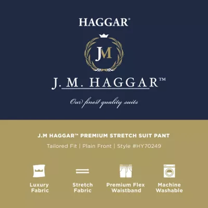 Haggar JMH Tailored Prominent Twill Mens Stretch Fabric Modern Fit Flat Front Suit Pant