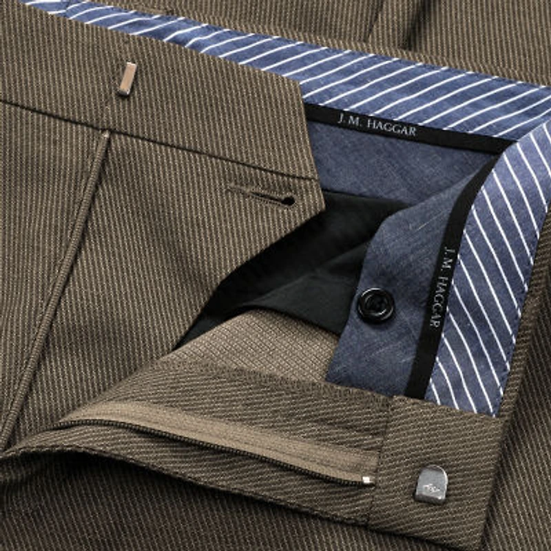 Haggar JMH Tailored Prominent Twill Mens Stretch Fabric Modern Fit Flat Front Suit Pant