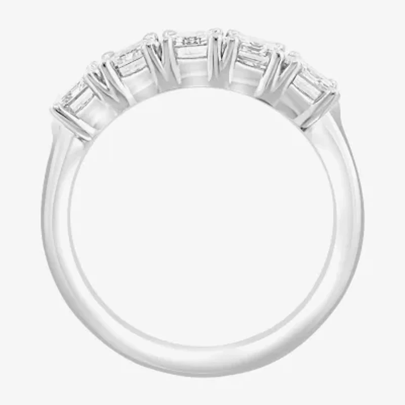 Effy  (H / Si1) Womens 3 CT. T.W. Lab Grown White Diamond 14K White Gold Anniversary Band