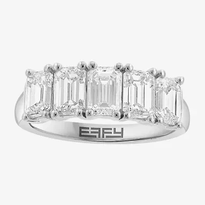 Effy  (H / Si1) Womens 3 CT. T.W. Lab Grown White Diamond 14K White Gold Anniversary Band