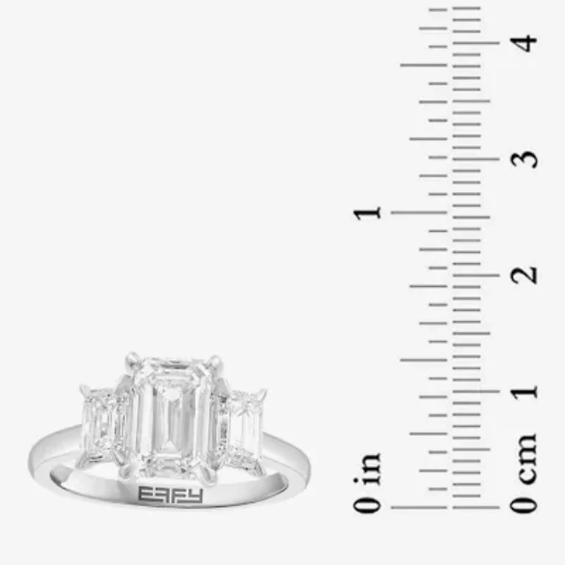 Effy  (G / Vs2-Si1) Womens 3 CT. T.W. Lab Grown White Diamond 14K White Gold 3-Stone Engagement Ring