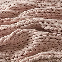 Madison Park Chenille Handmade Chunky Knit Lightweight Throw