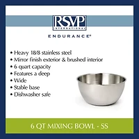 Design Imports Stainless Steel 6-qt. Mixing Bowl