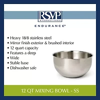Design Imports Stainless Steel 12-qt. Mixing Bowl
