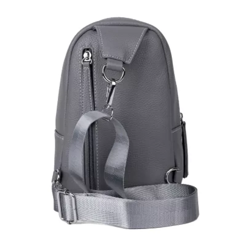 Julia Buxton Pu Sling Womens Adjustable Straps Backpack