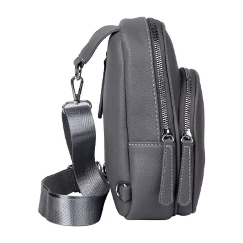 Julia Buxton Pu Sling Womens Adjustable Straps Backpack