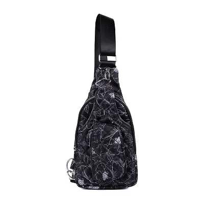 Julia Buxton Nylon Quilted Sling Womens Adjustable Straps Backpack