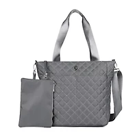 Julia Buxton Nylon Quilted Organizer Adjustable Straps Womens Tote