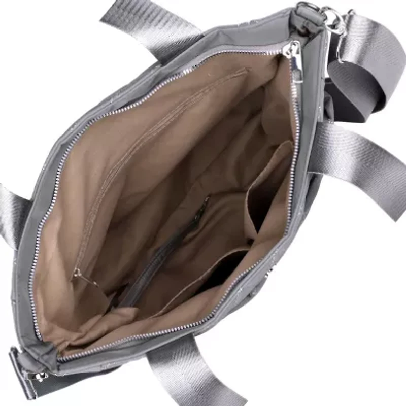 Julia Buxton Nylon Quilted Organizer Adjustable Straps Womens Tote